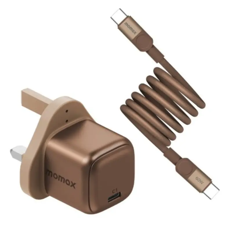 Momax Bundle Set 30W 1-Port GaN Charger + 60W USB-C to USB-C Magnetic Cable