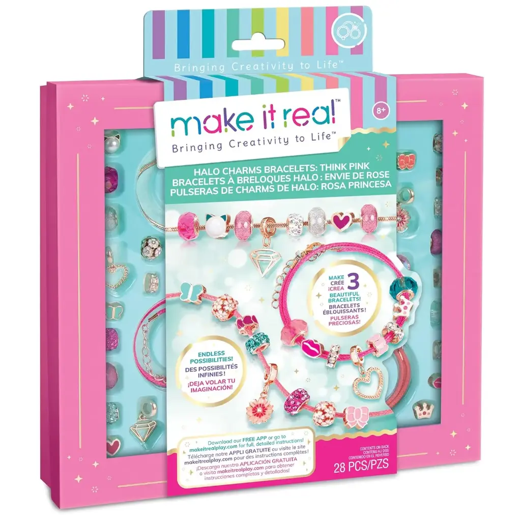 مجموعة أساور Halo Charms Think Pink من Make It Real