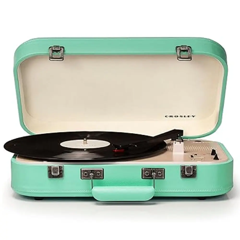 Crosley Coupe مشغّل أسطوانات بلوتوث – لون تيل (أخضر مزرق)