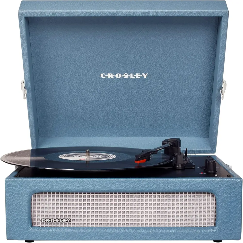 مشغّل أسطوانات Crosley Voyager Turntable  أزرق مغسول