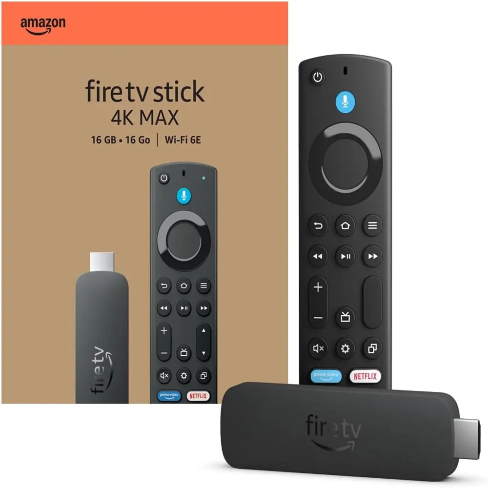 أمازون فاير تي في ستيك 4K ماكس الجيل الثاني – بشبكة Wi‑Fi 6E، 16 GB، وجهاز تحكّم صوتي أليكسا
