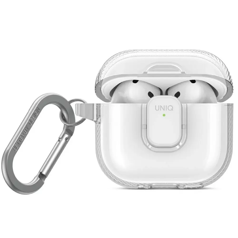 UNIQ GLASE PRO AIRPODS 4TH GEN LOCK CASE - GLOSSY CLEAR (GLOSSY CLEAR)