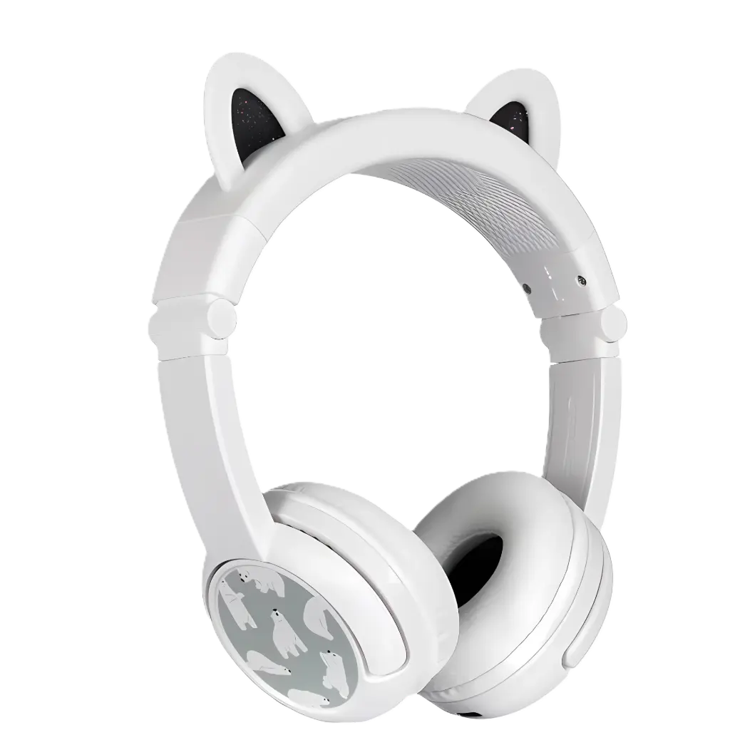 Buddy Phones Play Ears  سماعات رأس لاسلكية مع ميكروفون Beam بشكل دب