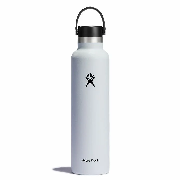 Hydroflask Vacuum Bottle بفوهة قياسية – لون أبيض – سعة 710 مل