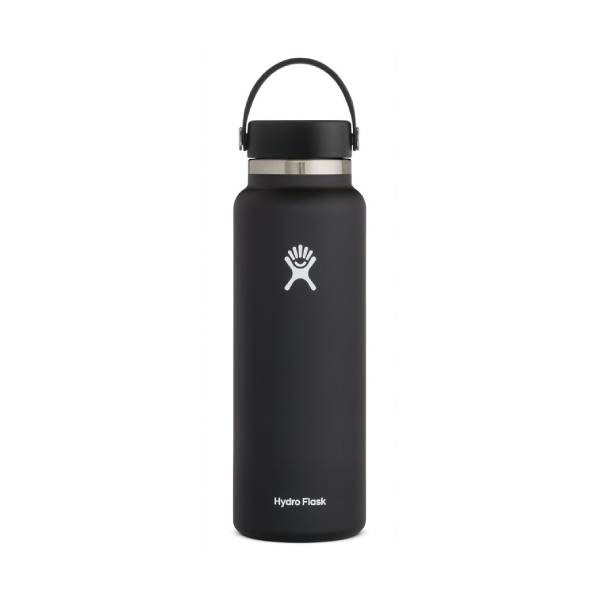 Hydroflask Vacuum Bottle Black Wide Mouth 1.2L