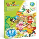 Crayola - كتاب تلوين ضخم 96 صفحة + ورقة ملصقات قصص خيالية