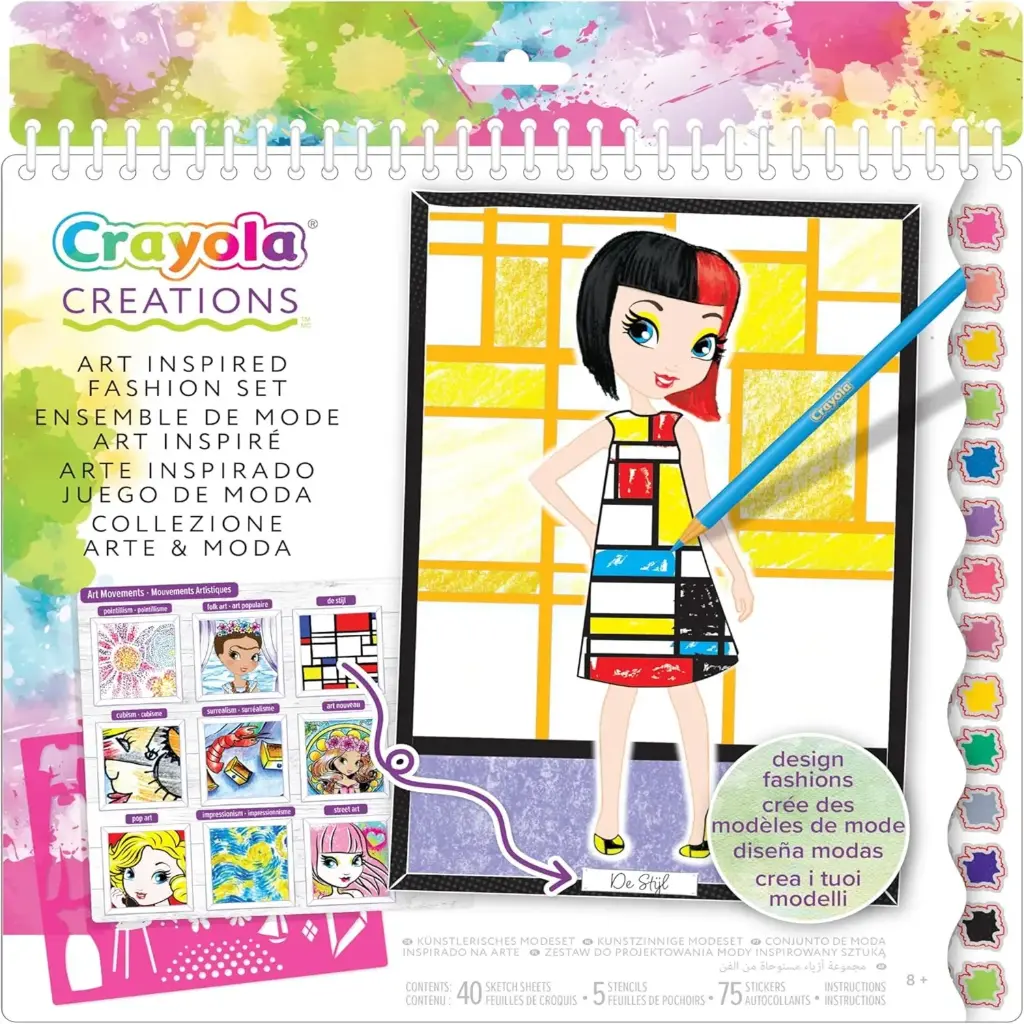 Crayola - حقيبة رسم "Crayola Creations" لتصاميم تاريخ الفن والموضة