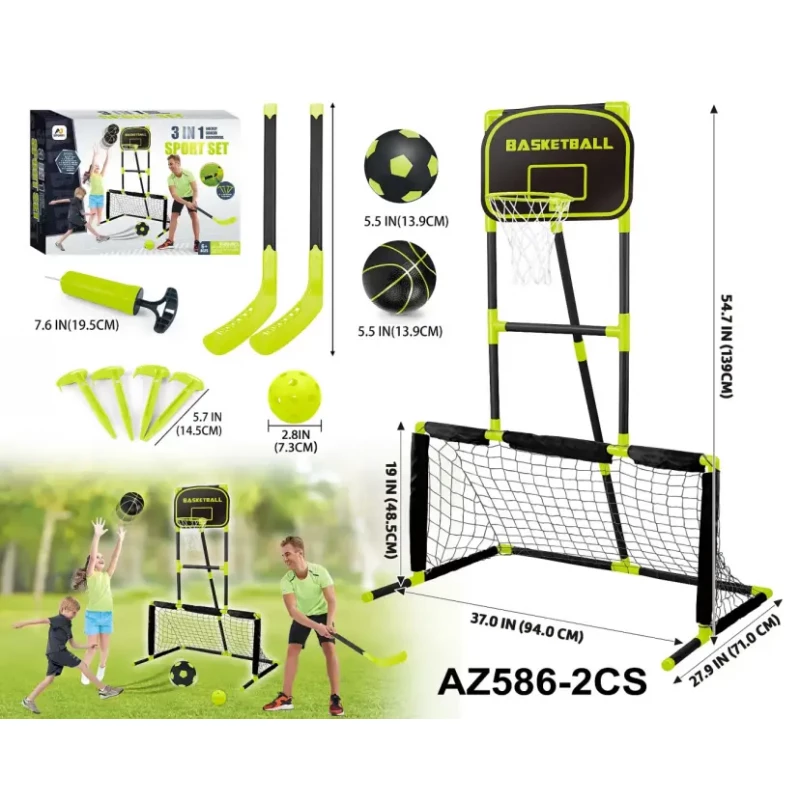 Aojie Sport - 3 In 1 Combo Set (Basketball Soccer Hockey Set)