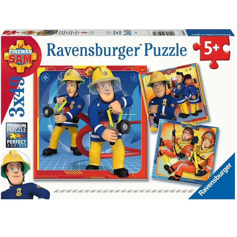 Ravensburger - رجل الإطفاء سام إلى الإنقاذ! 3 ألغاز × 49 قطعة