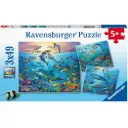 Ravensburger - حياة المحيط 3 × 49 قطعة لغز