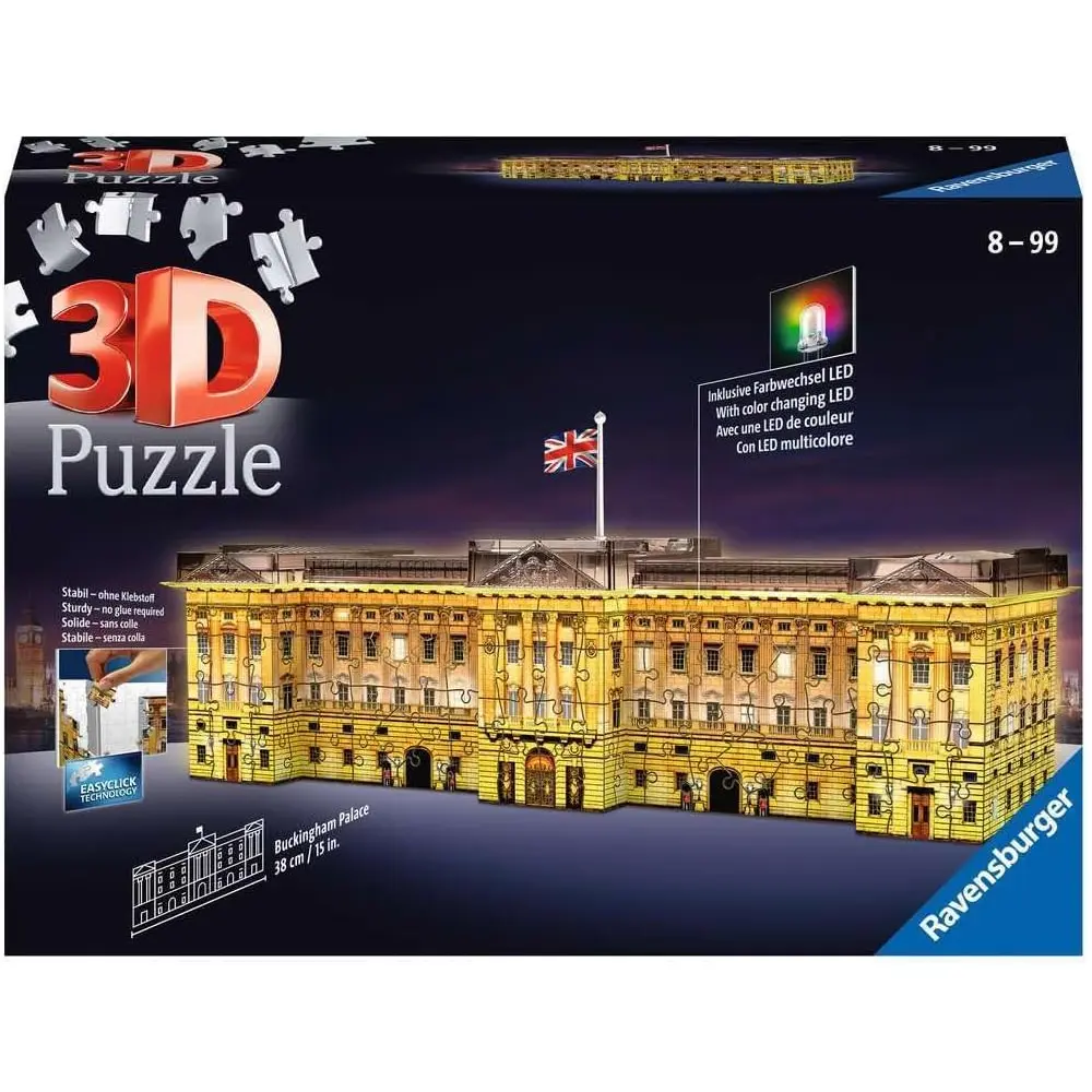 Ravensburger قصر باكنغهام إصدار الليل 216 قطعة ثلاثي الأبعاد
