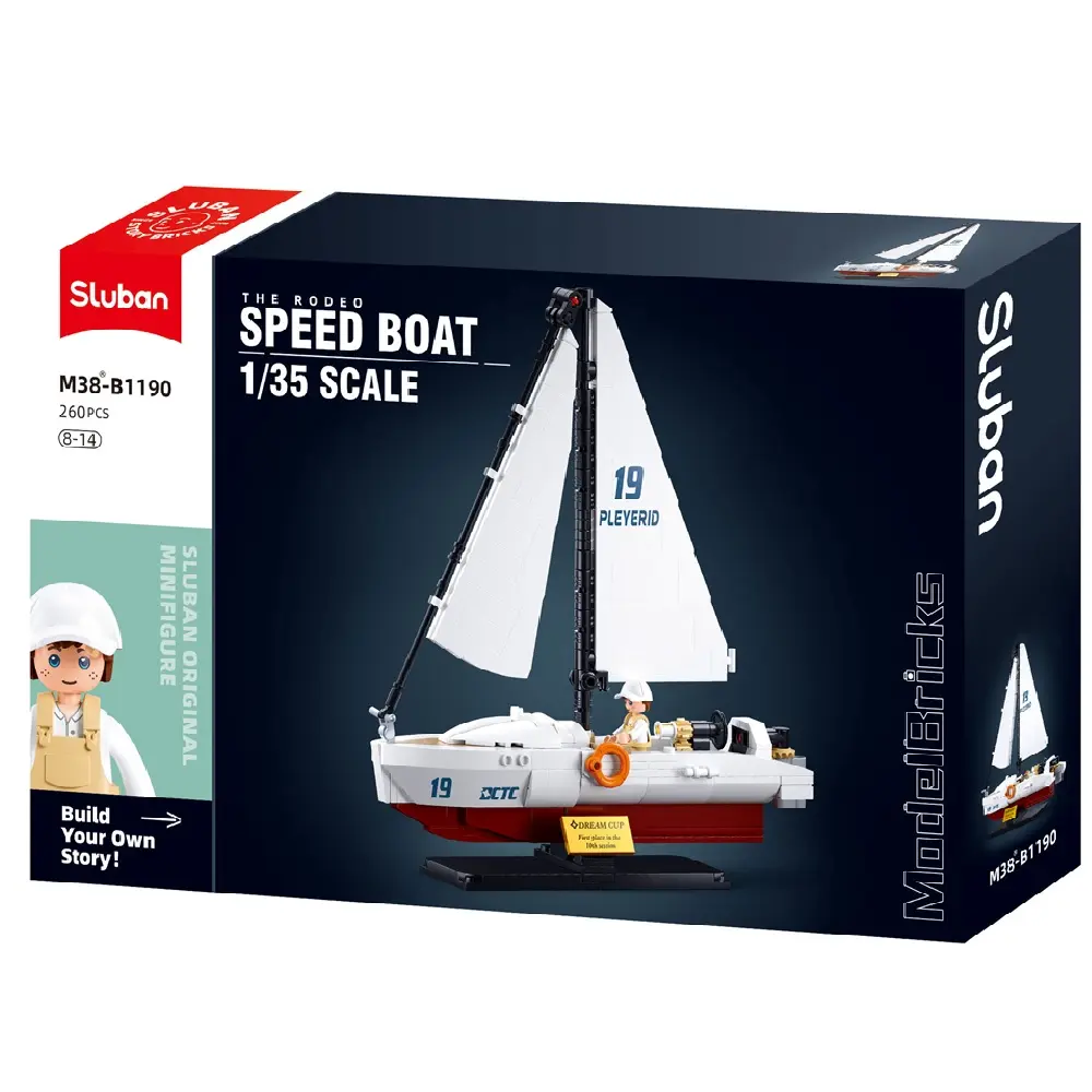 Sluban Modelbricks 1.35 The Rodeo Speed Boat 260 Pcs