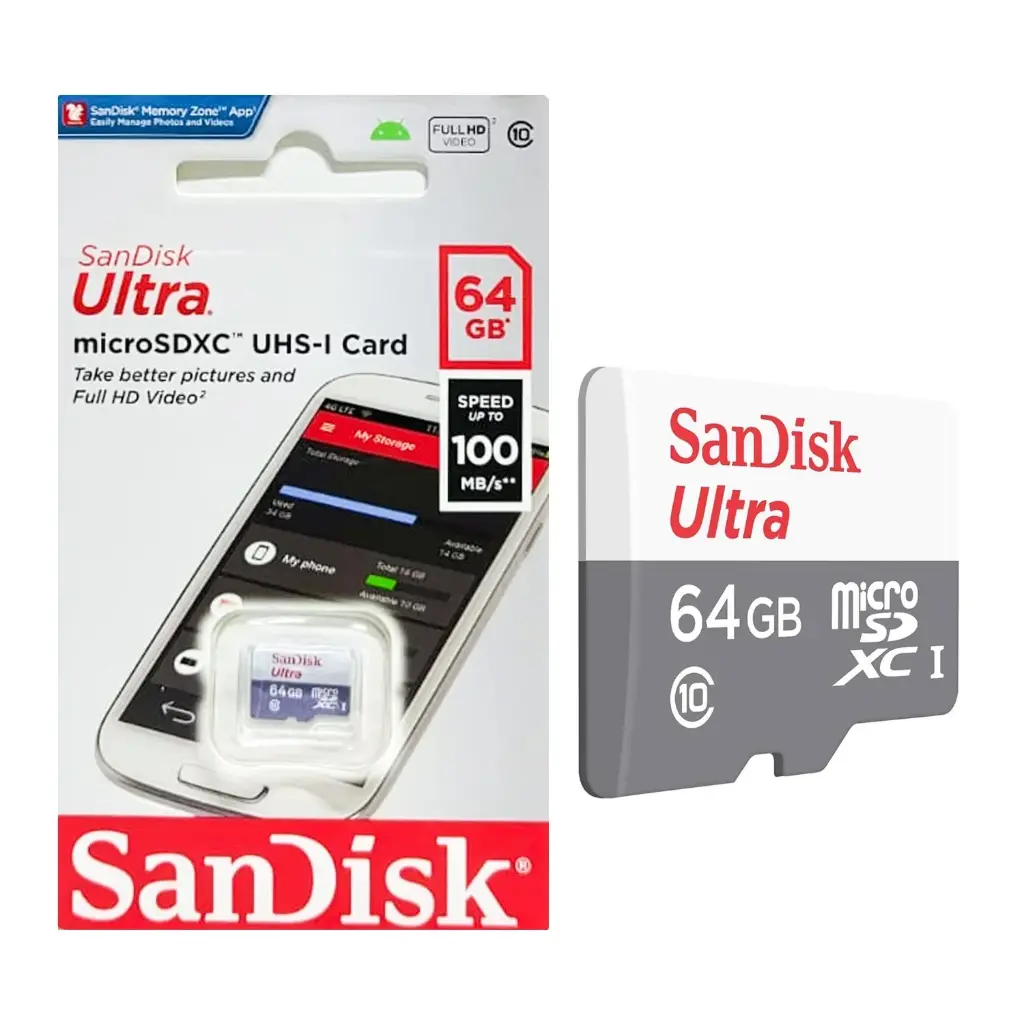 SanDisk Ultra 64Gb microSDXC UHS-1 Card 100Mb/S