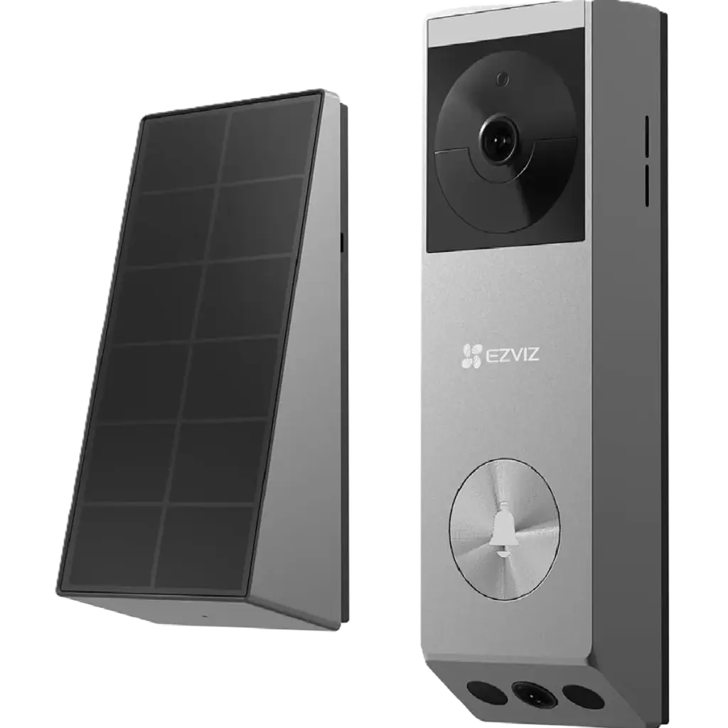 EZVIZ Dual-Lens Doorbell Camera Wireless 32GB Wired/Battery Powered, Solar Panel, 2K Video