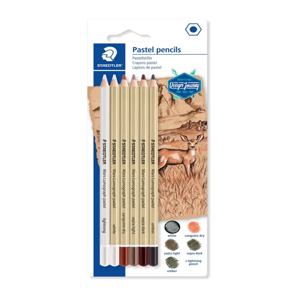 Staedtler Pastel Wooden Colour Pencils Artists Card 12 Packs 6 Pieces 100P-SBK6