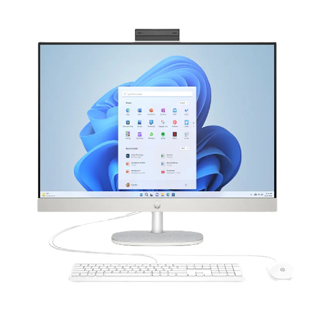 جهاز HP 27‑cr0156nh All‑in‑One بشاشة 27 بوصة، معالج Intel Core i7‑1355U، ذاكرة 8 جيجابايت، تخزين 512 جيجابايت SSD، ونظام ويندوز 11 برو K