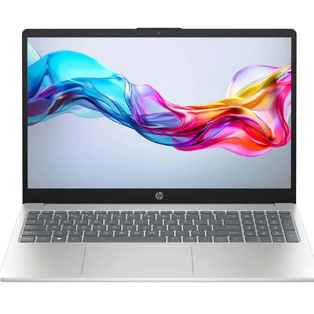لابتوب HP 15‑fd0000ne بشاشة 15.6 بوصة FHD، معالج Intel Core i7‑1355U، ذاكرة 8 جيجابايت، تخزين 512 جيجابايت SSD، نظام Windows 11 Pro K، ويأتي مع حقيبة وفأرة