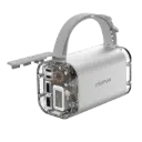 محطة طاقة محمولة من موماكس iPower Stone Mini بسعة 40000 مللي أمبير وقوة 100 واط باللون الفضي