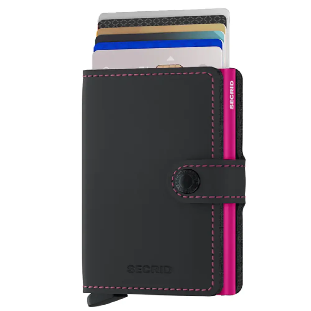 Secrid Miniwallet Matte MM-Black & Fuchsia