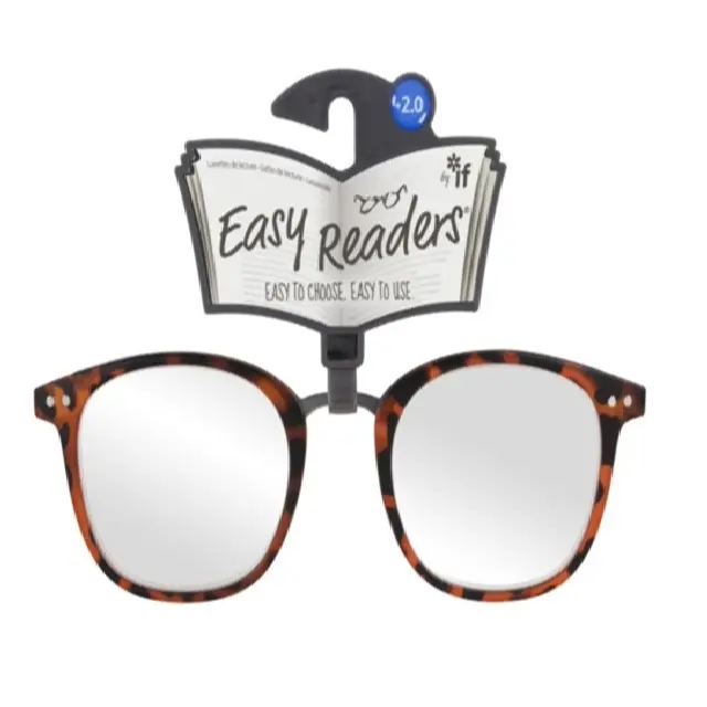 شركة IF – نظارات قراءة Easy Readers – معدنية الجسر بنمط القشرة السلحفائية (Metal Bridge Tortoiseshell) +2.0