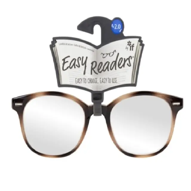 شركة IF – نظارات قراءة Easy Readers – دائرية بيج/بني +2.0