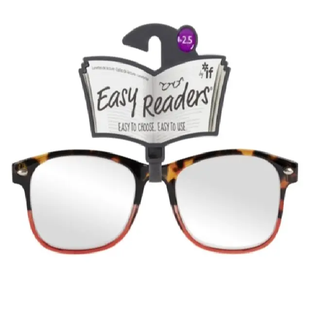 شركة IF – نظارات قراءة Easy Readers – ثنائية اللون بنمط القشرة السلحفائية/أحمر +2.5