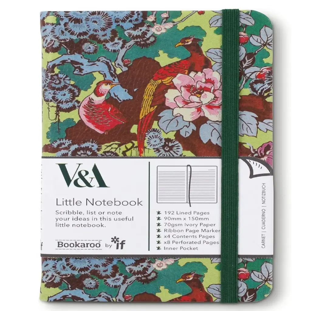 شركة IF – دفتر يوميات Bookaroo (مقاس A6) من مجموعة V&A – نقش طائر التدرّج ساندور