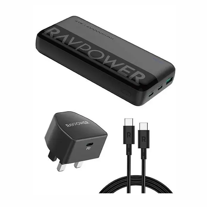 RAVpower 3 in 1 Combo (20,000 battery +60W Type-C to Type-C cable + 20W wall plug