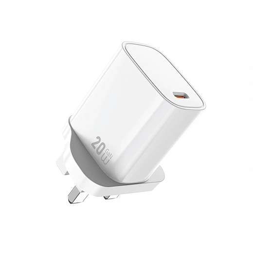 شاحن GaN أساسي من Wiwu WI-G007 بقدرة 20 واط (منفذ USB-C واحد + كابل C إلى Lightning)