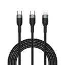 كابل شحن مختصر 3 في 1 من Wiwu Wi-C029 (C إلى C + C)