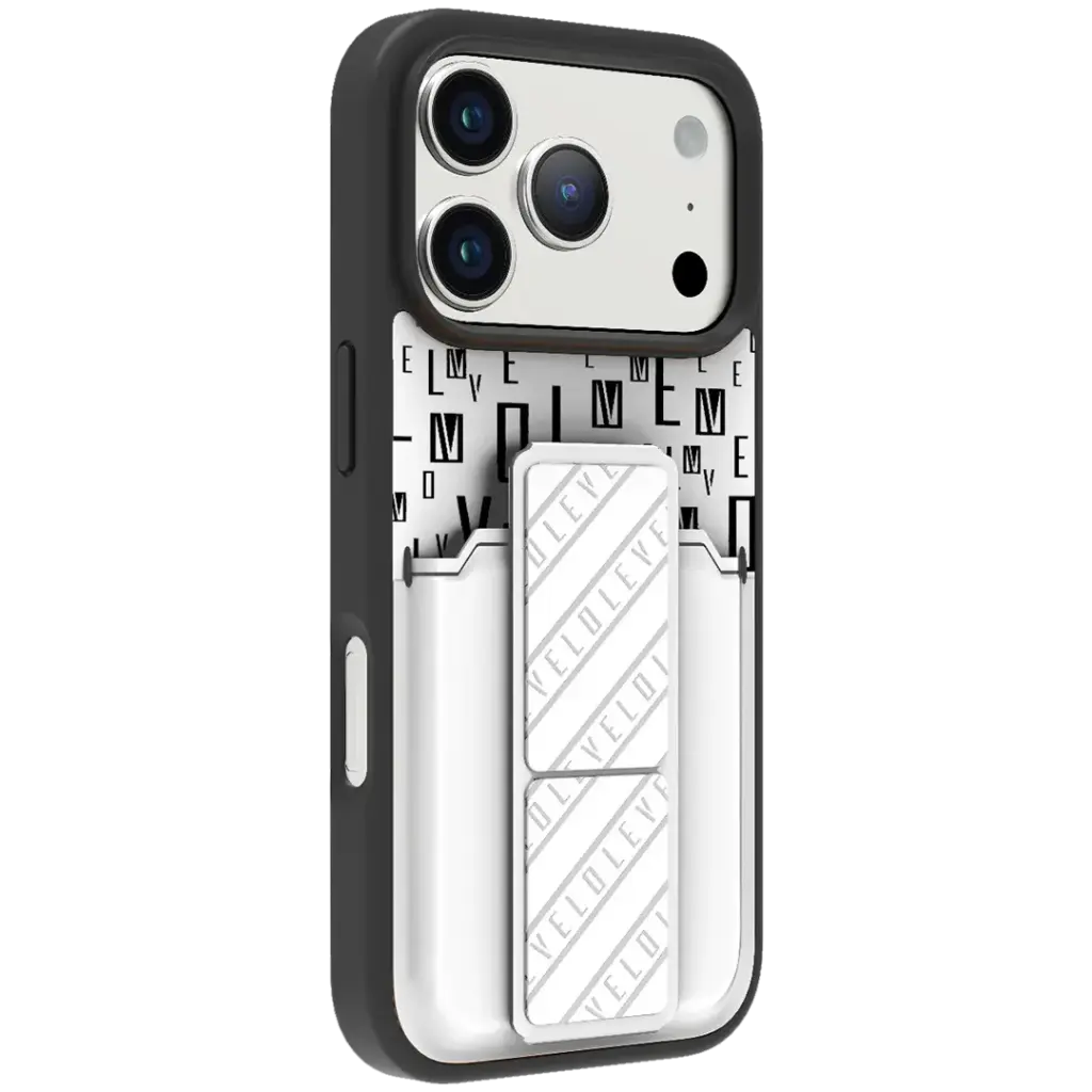 Levelo Morphix Gripstand Case With Cardholder iPhone 17 Pro WHT