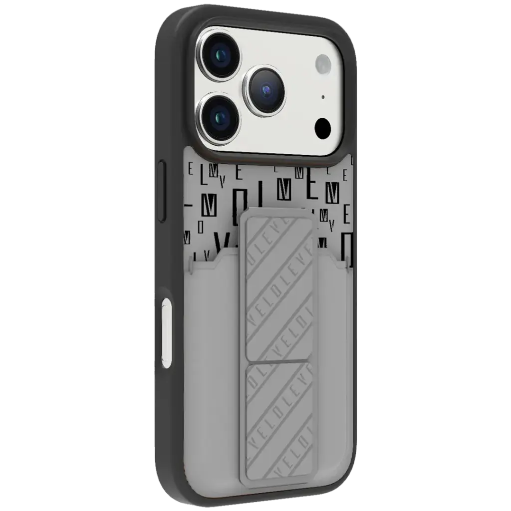 Levelo Morphix Gripstand Case With Cardholder iPhone 17 Pro Max GRY BLK