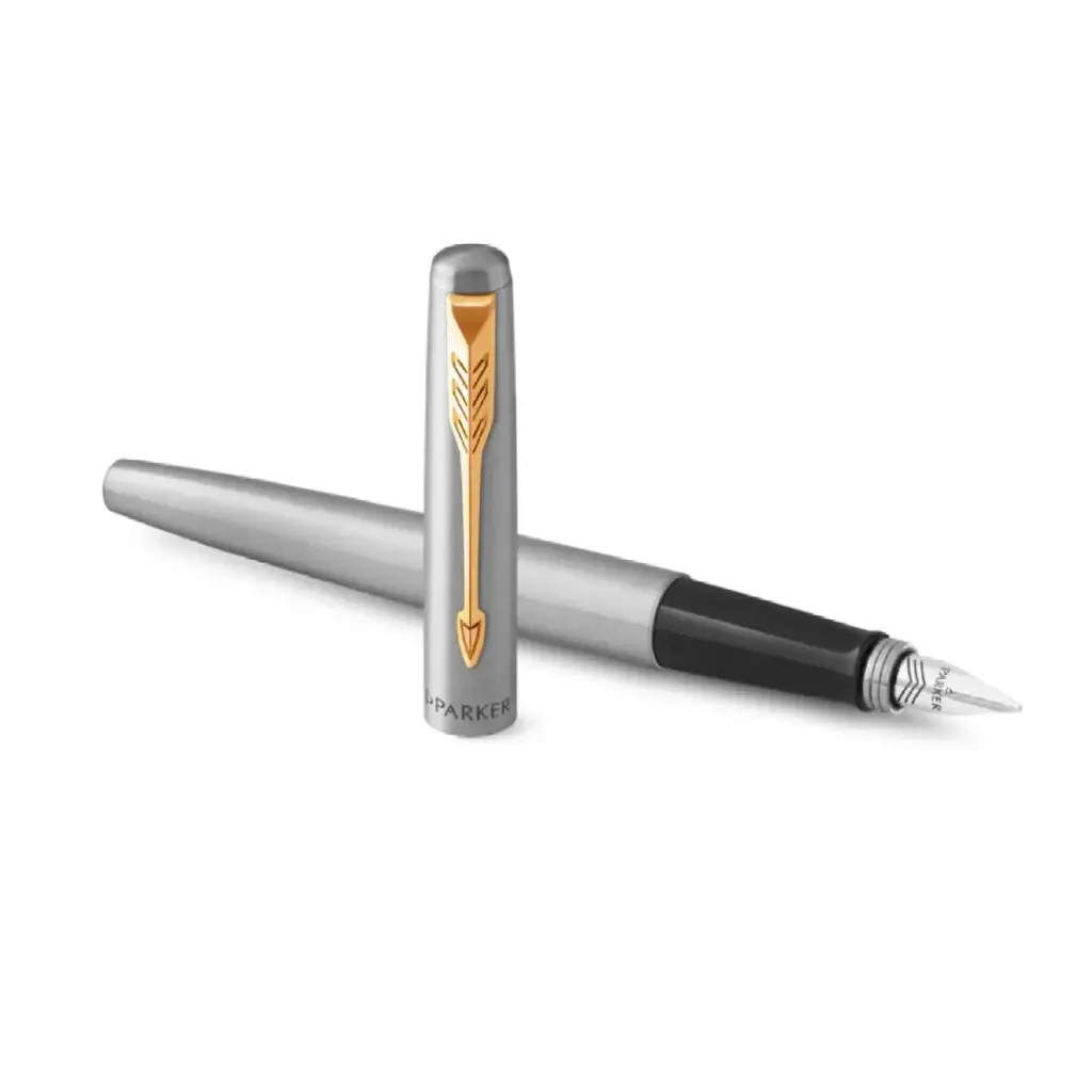 Parker Jotter Standard Fountain Pen Silver with Gold Clip 2030948