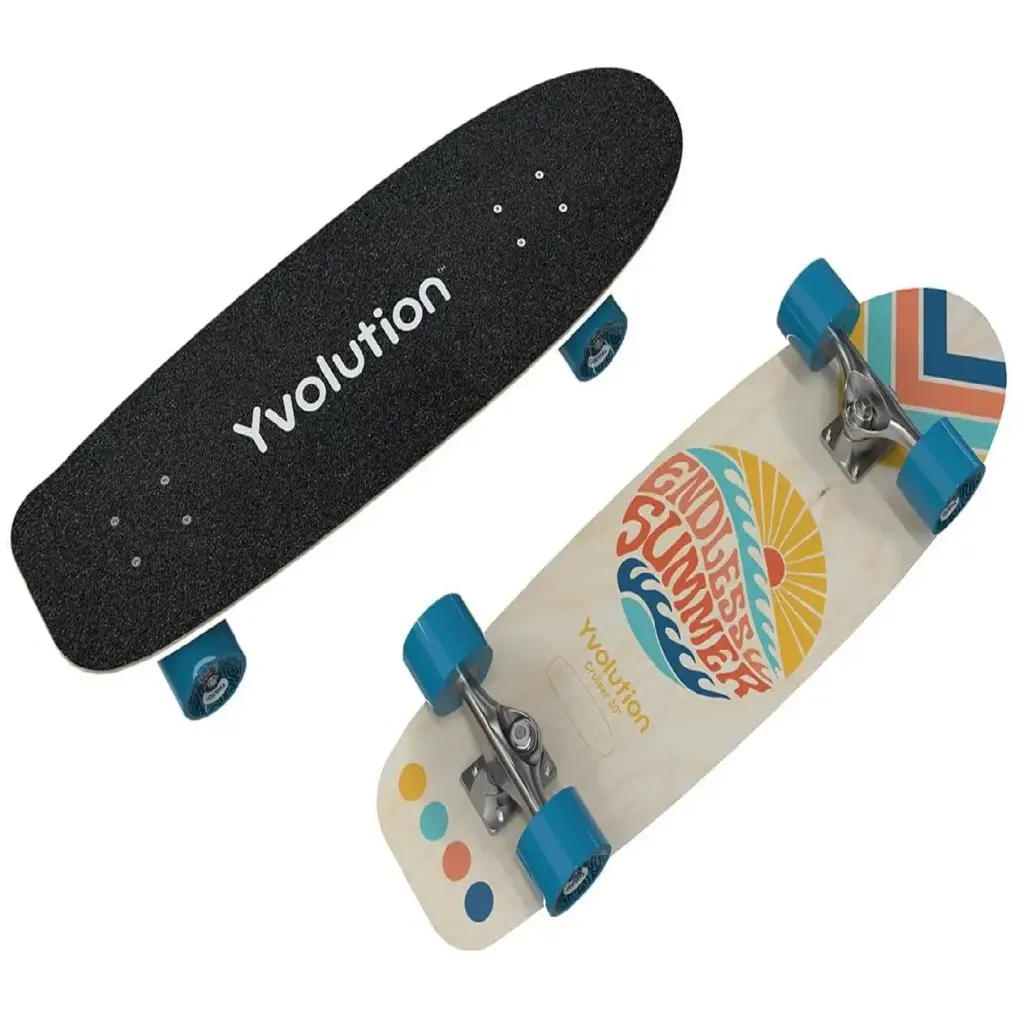 Yvolution Cruiser 30 LED Skateboard – White