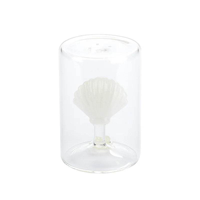 Balvi Salt shaker,Atlantis Shell,white,glass
