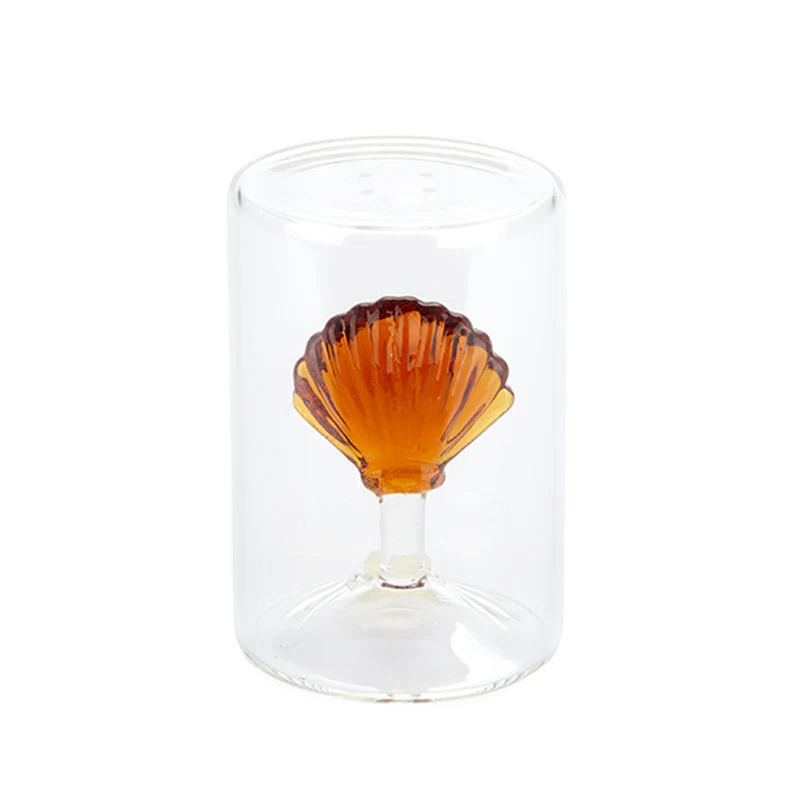 Balvi Salt shaker,Atlantis Shell,amber,glass
