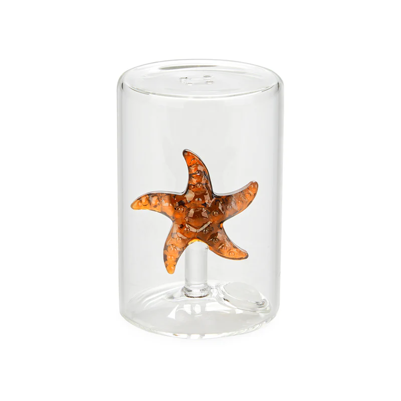 Balvi Salt shaker,Atlantis Starfish,amber,glass