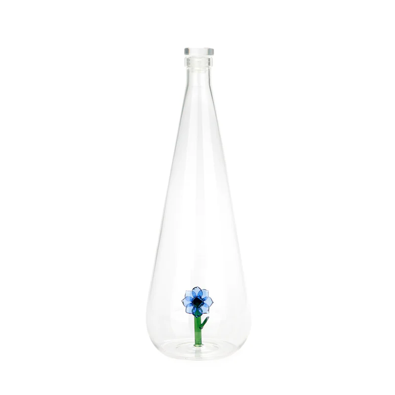 Balvi Bottle,Botanical Anemone,1.0 L,blue,glass