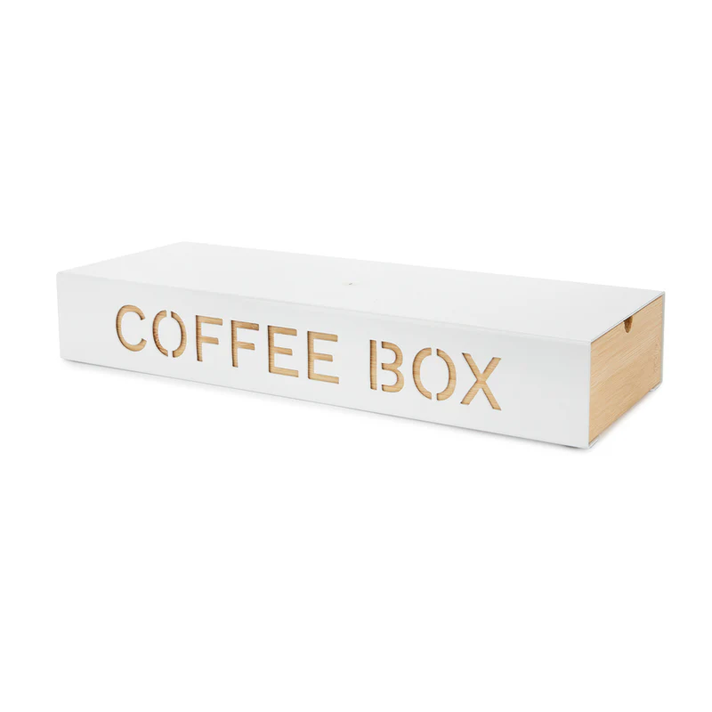 Balvi Coffee Box,blanco,metal/bamboo