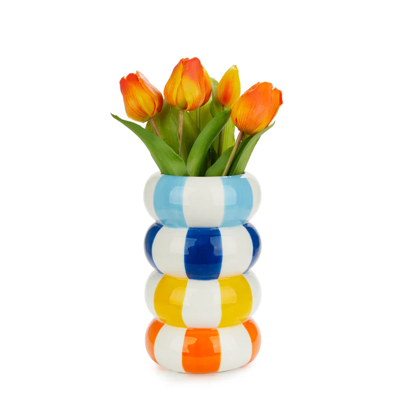 مزهرية بالفي – فلواتس، ألوان متعددة مع الأزرق، سيراميك