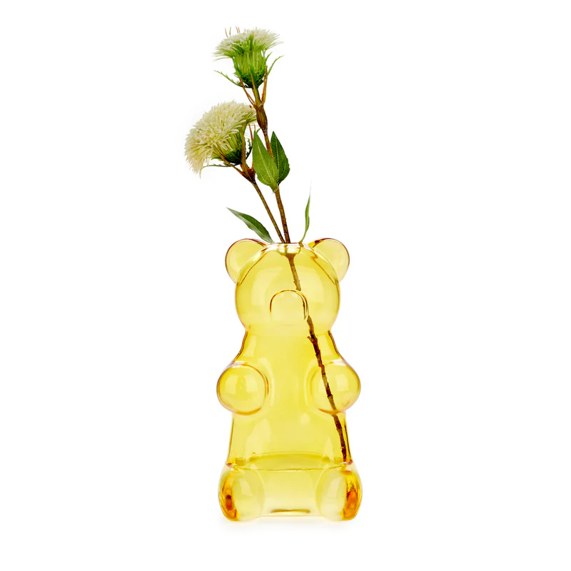 Balvi Vase,Yummy Bear,yellow,glass