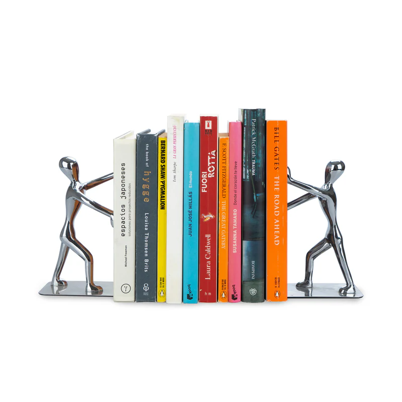 Balvi Bookend,Shadow,x2,chrome,zinc
