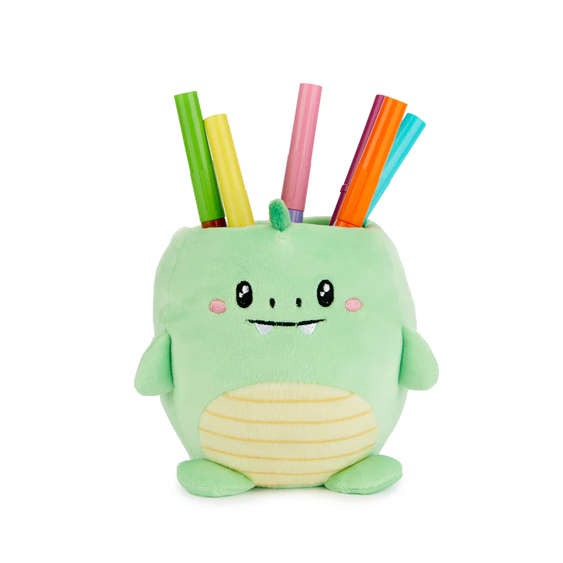Balvi Pen holder,Fluffy Dinoz,green,plastic/fabric