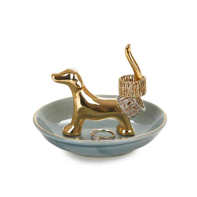 Balvi Ring holder,Bassotto,golden,porcelain