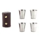 Kikkerland SHOT GLASSES WITH LEATHER CASE - code Y922