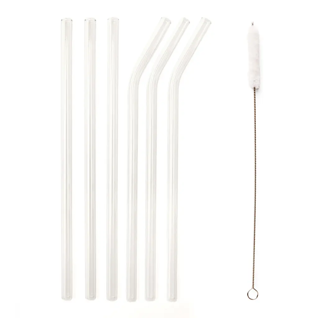 Kikkerland CLEAR REUSABLE GLASS STRAWS