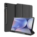 غطاء من الجلد الصناعي PU مع حامل من Dux Ducis لأجهزة سامسونج تاب S10+ / S9+ / S9 FE+ – أسود