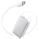 باور بانك أنكر نانو بسعة 10,000 مللي أمبير وبقدرة 45 واط مع كابل USB-C مدمج قابل للسحب – أبيض