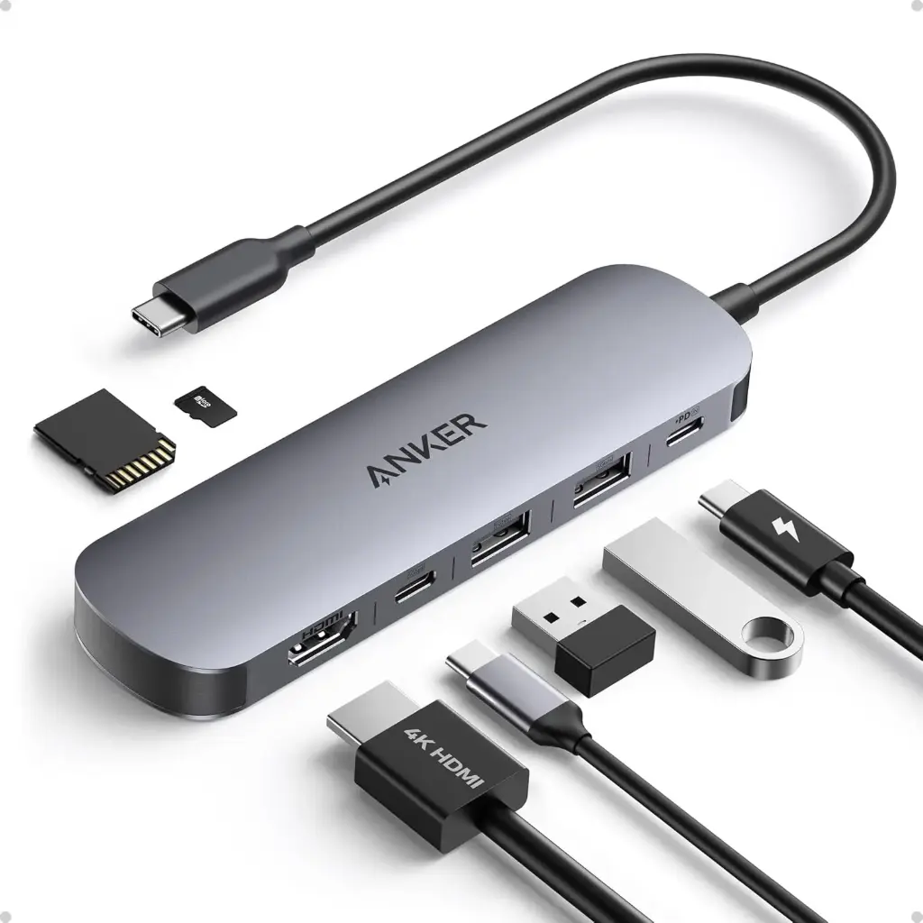 موزّع منافذ أنكر نانو USB-C – رمادي