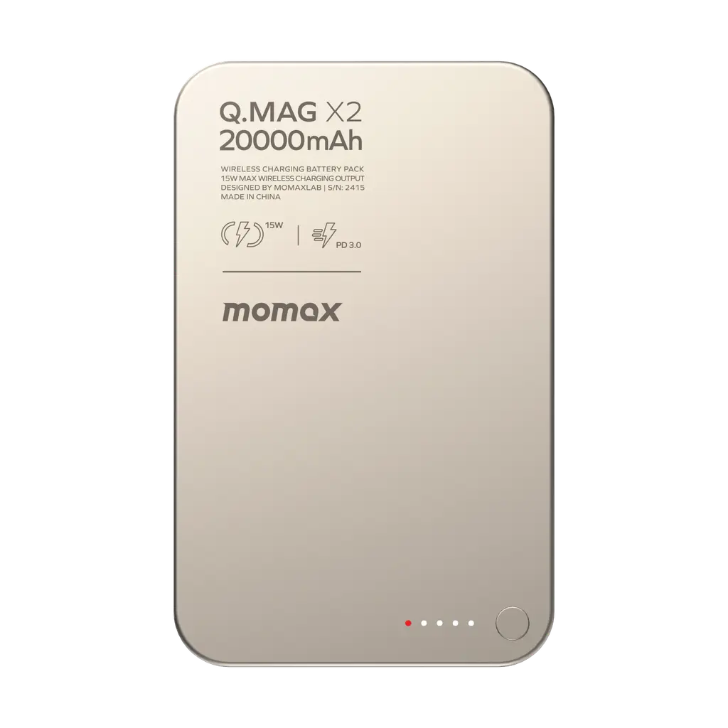 Momax Q.Mag X2 35W 20000mAh Magnetic Wireless Battery Pack - Titanium